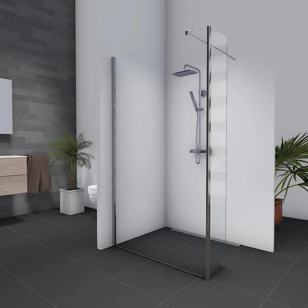 Mueller Lyon inloopdouche 90x200cm met zijwand 30cm anti kalk coating