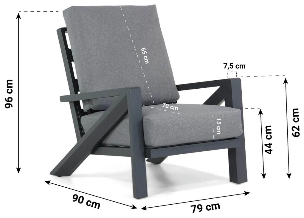 Dining Loungeset 7 personen Aluminium Grijs  Santika Furniture Santika Cinta