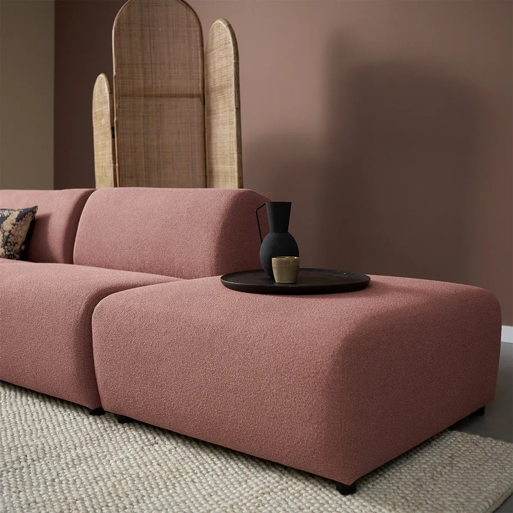 Rechte Bank Met Hocker Rechts Terracotta Roze