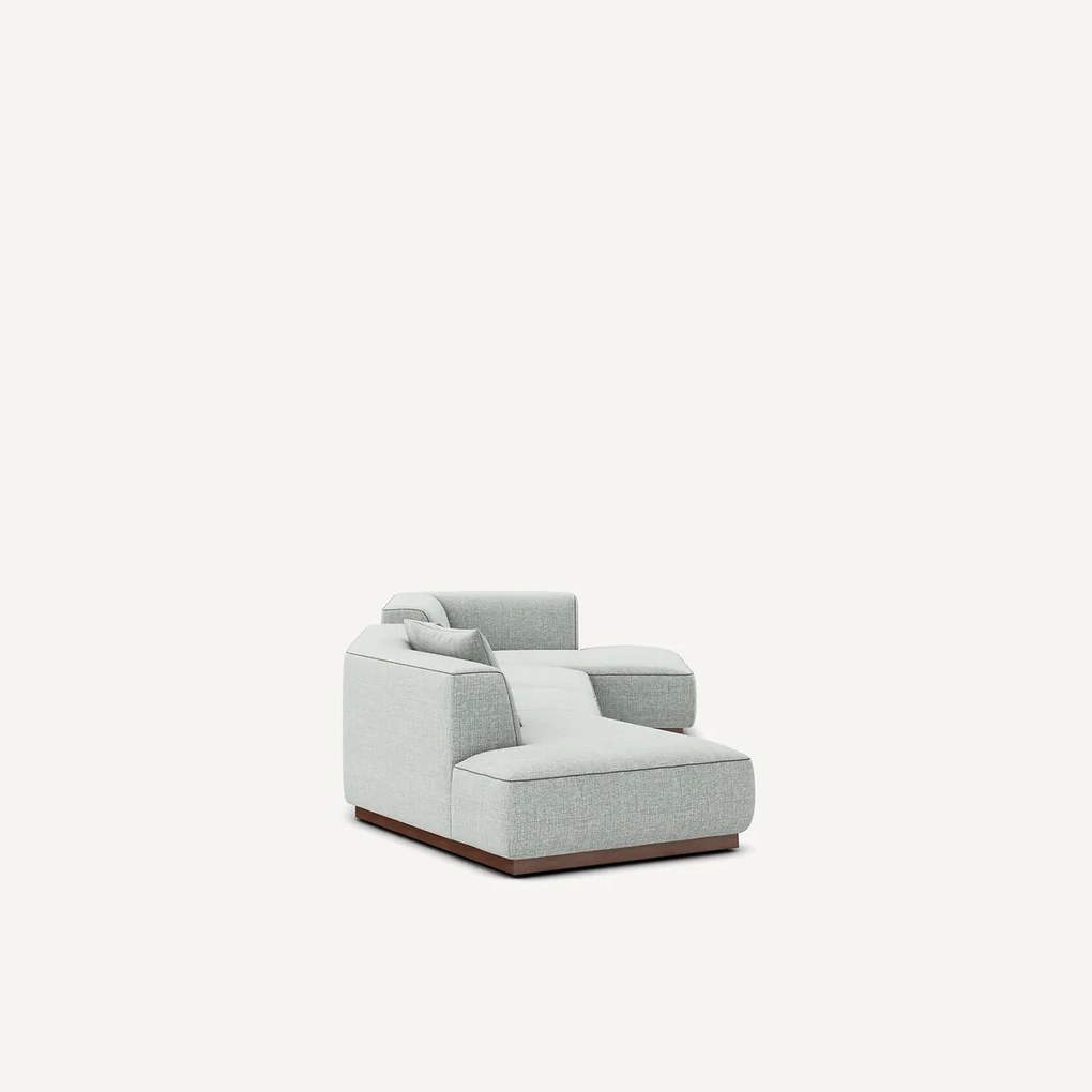 Rechte open hoekbank met voetsteun van gevlekt canvas, JACOPO