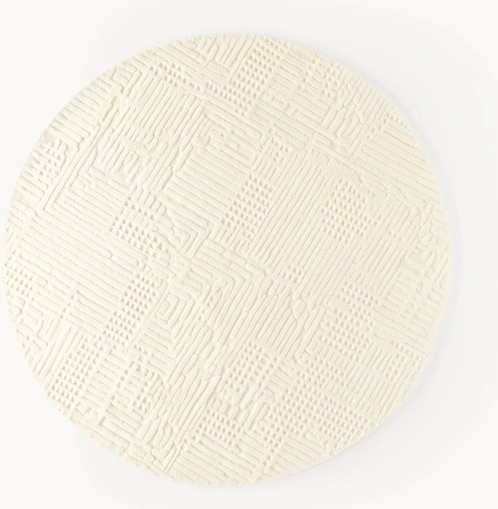 Rond wollen vloerkleed Merima, handgetuft