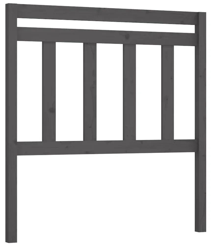 vidaXL Hoofdbord 106x4x100 cm massief grenenhout grijs