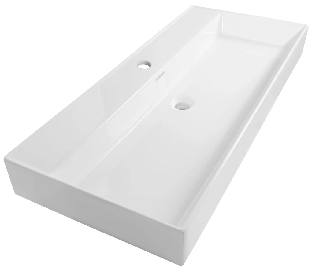 Sanituba Legend wastafel 100cm keramiek Wit met 1 kraangat