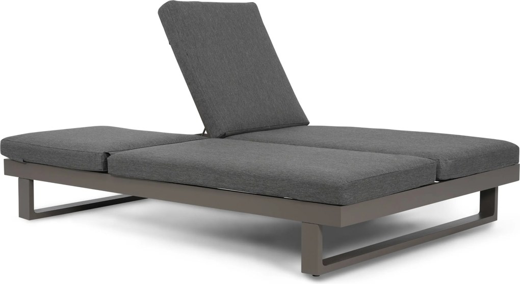 Lifestyle Garden Furniture Massimo Ligbed Met Kussen Antraciet/dark Grey Aluminium Grijs