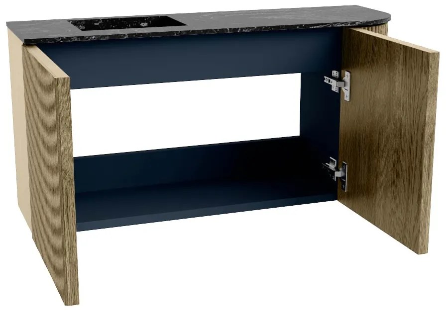 Mondiaz Joya DLux 80cm toiletmeubel ronding rechts dusk met wastafel faye links 1 kraangat lava