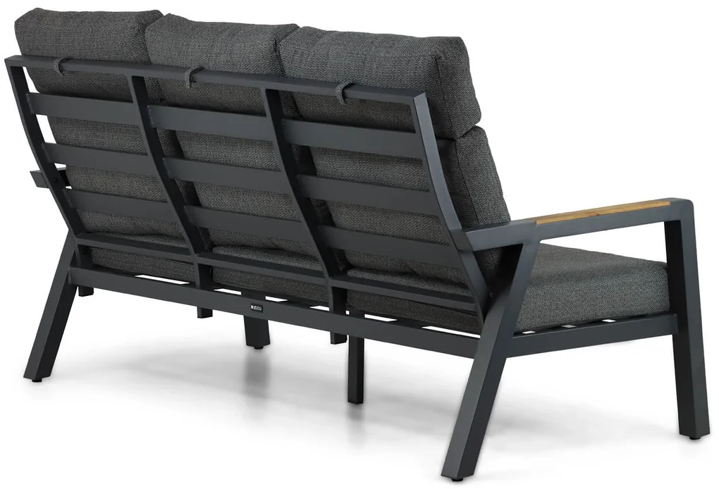 Stoel en Bank Loungeset 5 personen Aluminium/teak Grijs Lifestyle Garden Furniture Marseille