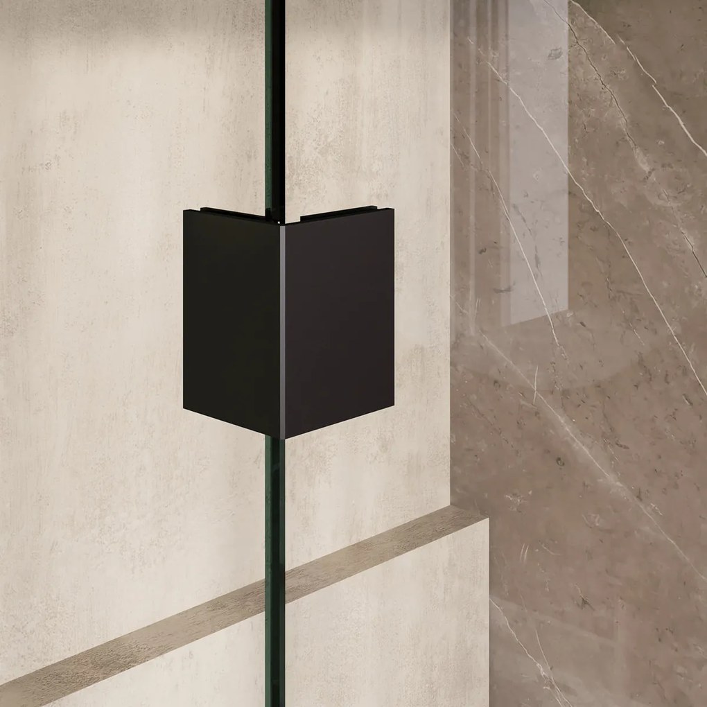 Brauer Void profielloze inloopdouche 90cm met 30cm zijwand zwart mat