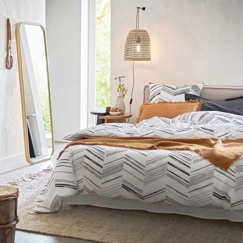 Rechthoekige spiegel in rotan 51x160 cm, Nogu