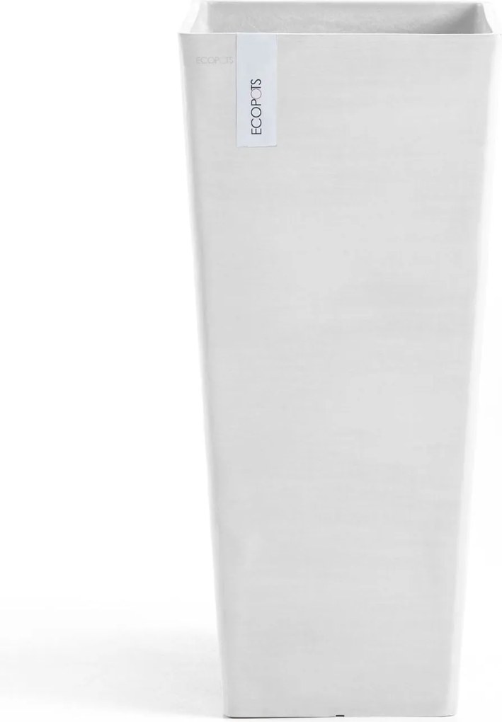 Ecopots bloempot Rotterdam High 70- Vierkant - Pure White - 32,7 x H70,5 cm