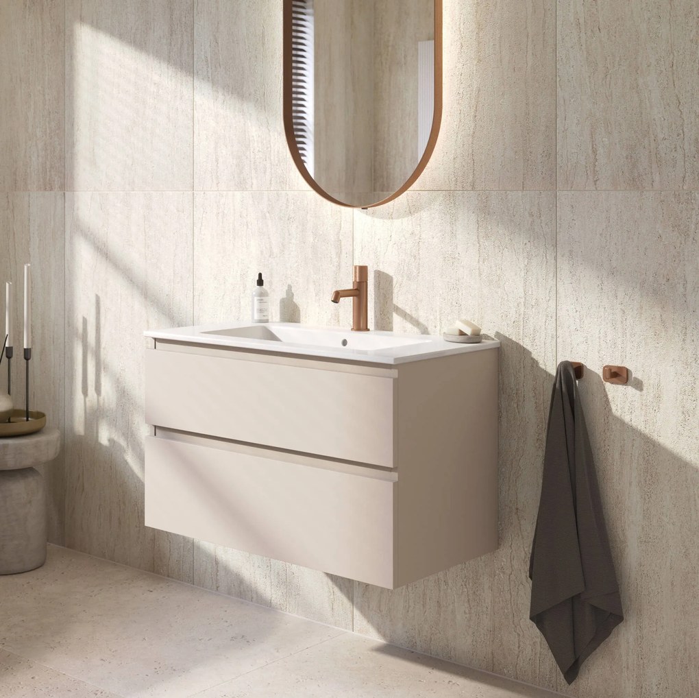 Ben Tendenza badmeubel incl. keramische wastafel 80x46x62cm zand