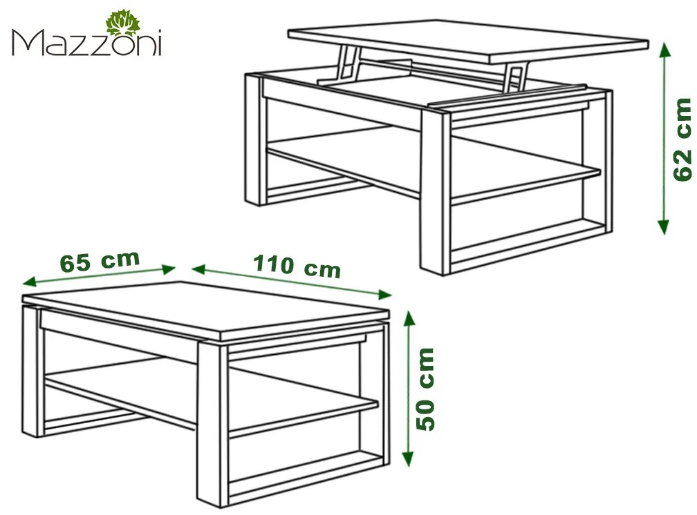 NUO sonoma eik, salontafel