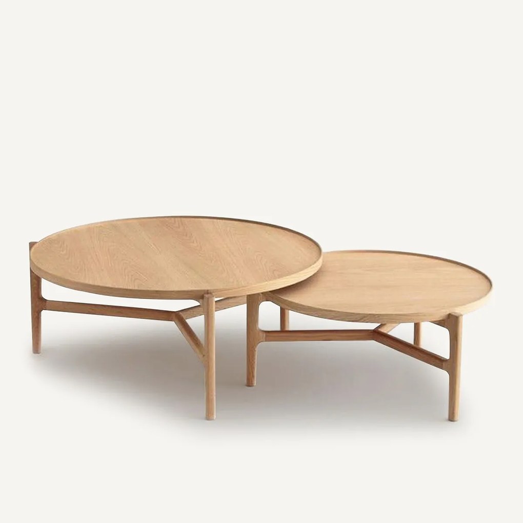 Salontafel, diameter 94 cm, eiken fineer, Alyasa