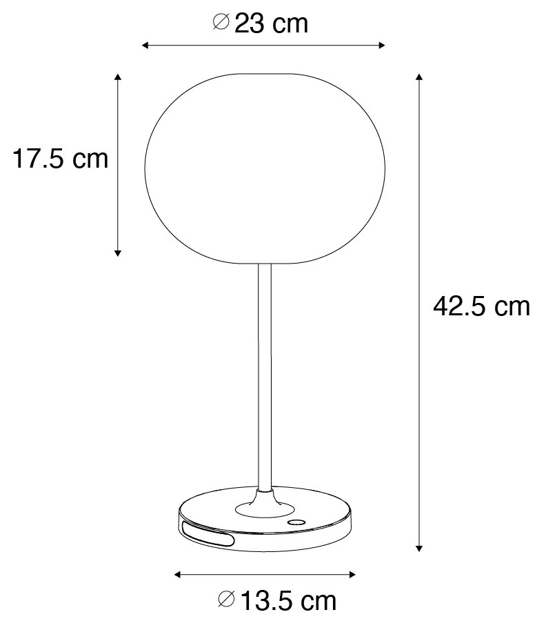 Buitenlamp met dimmer LED Moderne tafellamp met dimmer wit oplaadbaar - Maloi Modern IP54 Buitenverlichting rond Lamp