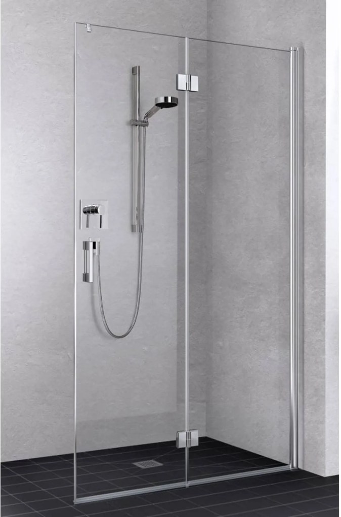 Kermi Liga inloopdouche met pendel-vouwdeur rechts 120x200cm Zilver