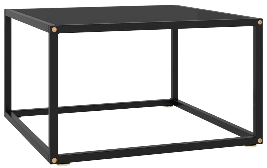 vidaXL Salontafel met zwart glas 60x60x35 cm zwart