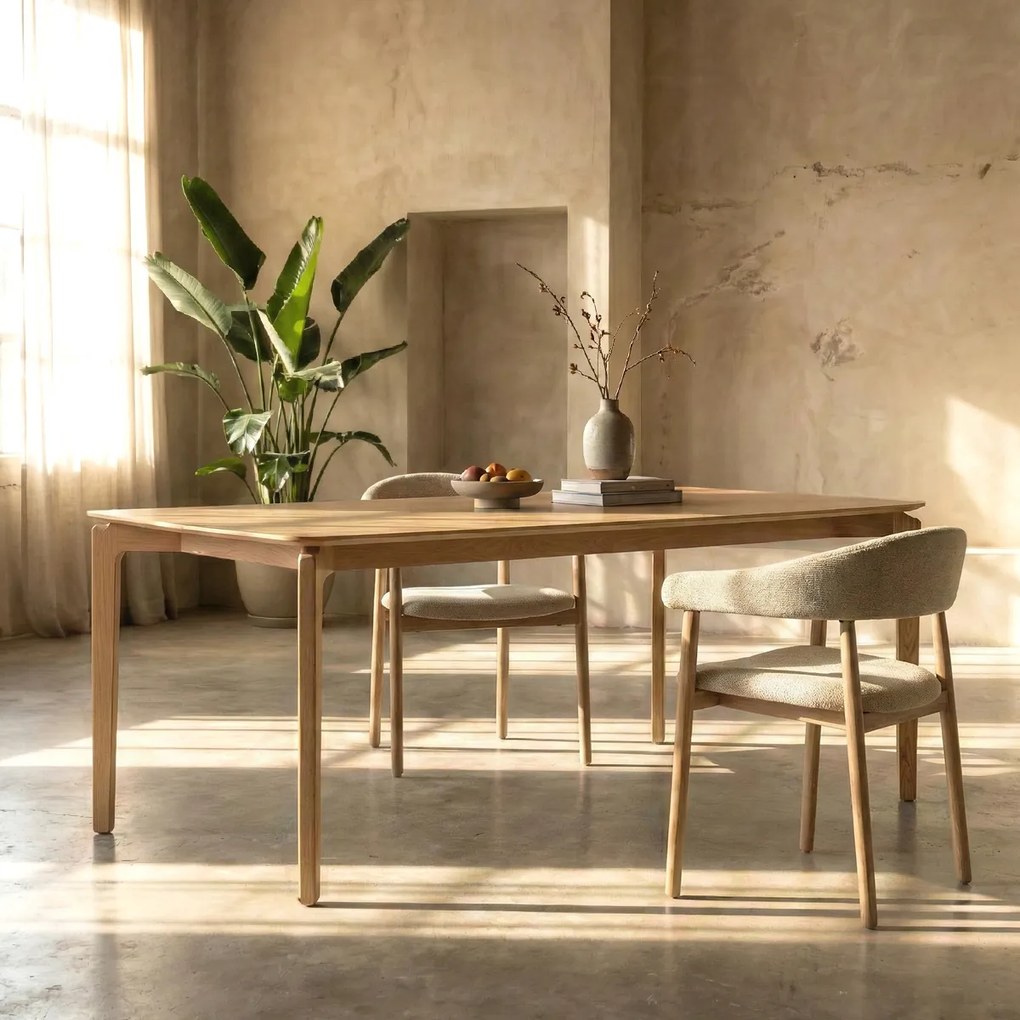 Eiken Eettafel Scandinavisch Design 200 X 90 Cm - 200 X 90cm.