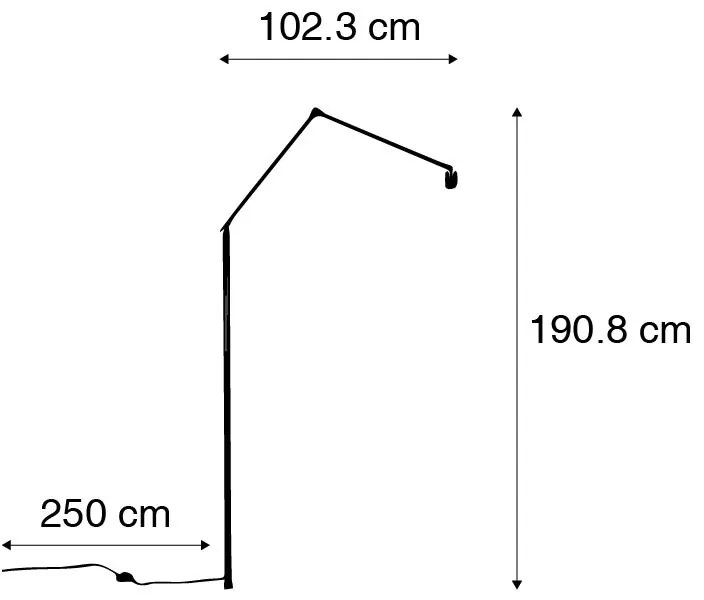 Verstelbare arm staal zonder voet voor vloerlamp - Editor Modern E27 Binnenverlichting Lamp