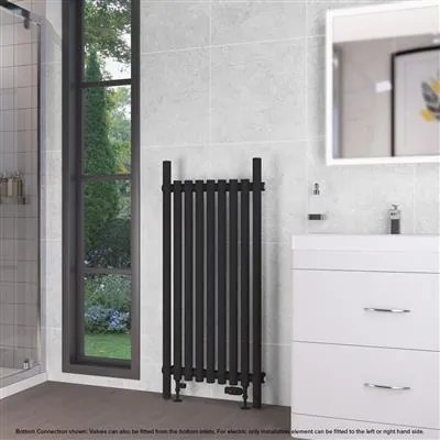 Eastbrook Lambourne horizontale radiator 55x120cm 837W zwart mat