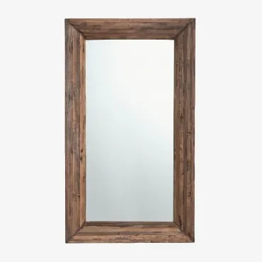 Juvira Rechthoekige Wandspiegel Van Gerecycled Hout 100 X 180 Cm - Sklum