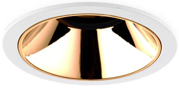 LED Inbouwspot 10W CREE, Rond, Ã84mm, Kantelbaar, Dimbaar, Wit/Koper, Warm Wit