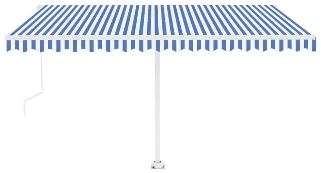 vidaXL Luifel vrijstaand automatisch 450x350 cm blauw en wit