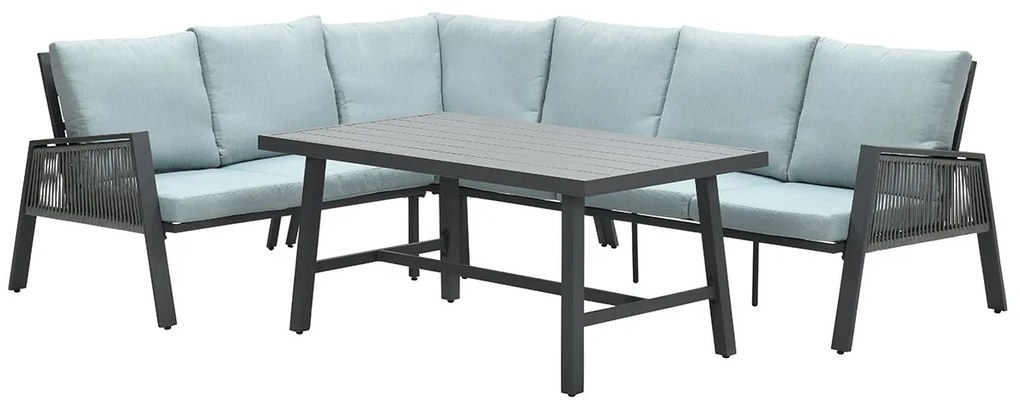 Garden Impressions Brendon lounge dining set 4-delig links - mint grijs