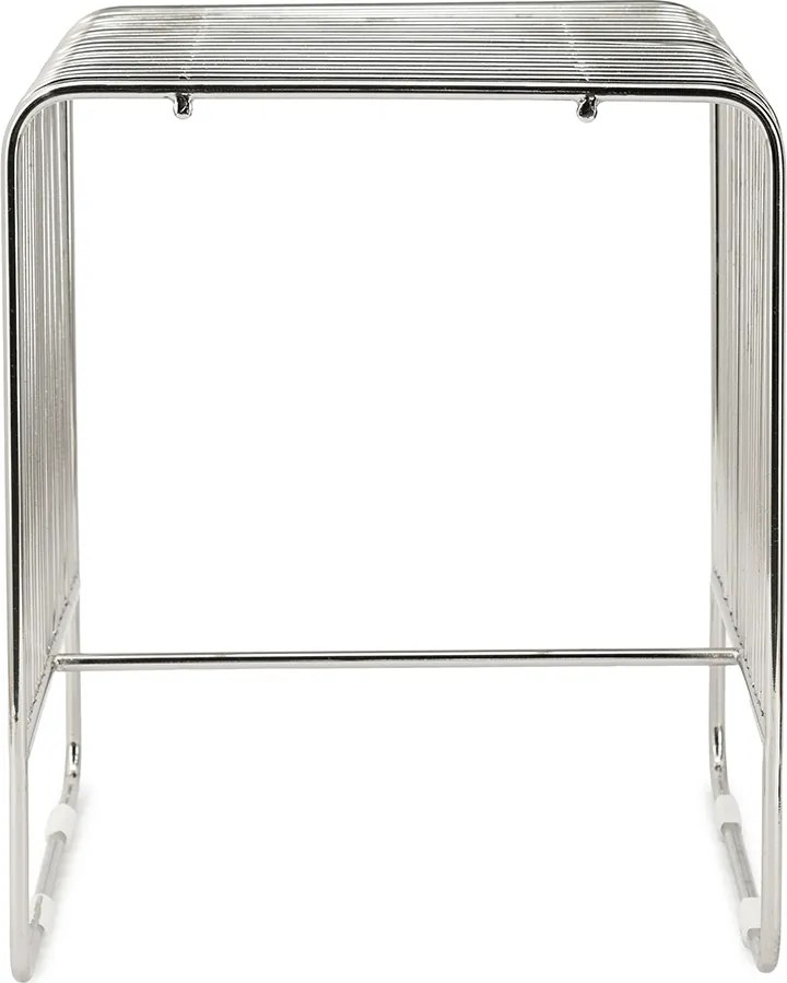 Retro Bijzettafel Zilver - 37 X 35cm.