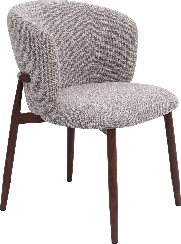 Walnoot Eetkamerstoel Met Ronde Rug Beige