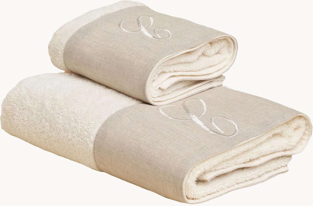 Katoenen handdoekenset Zahra, 2-delig, A-Z