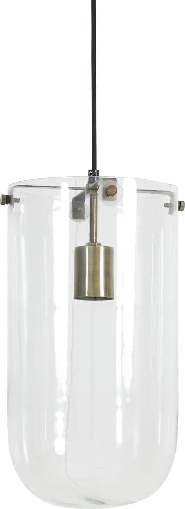 Hanglamp MABLE - glas helder-antiek brons - M