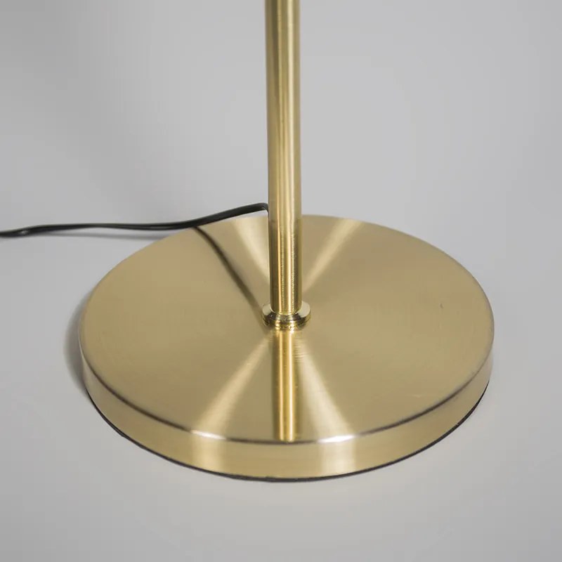 Vloerlamp goud/messing met kap zwart 45 cm verstelbaar - Parte