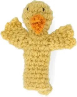 Vingerpopje, kip, wol, 8 cm