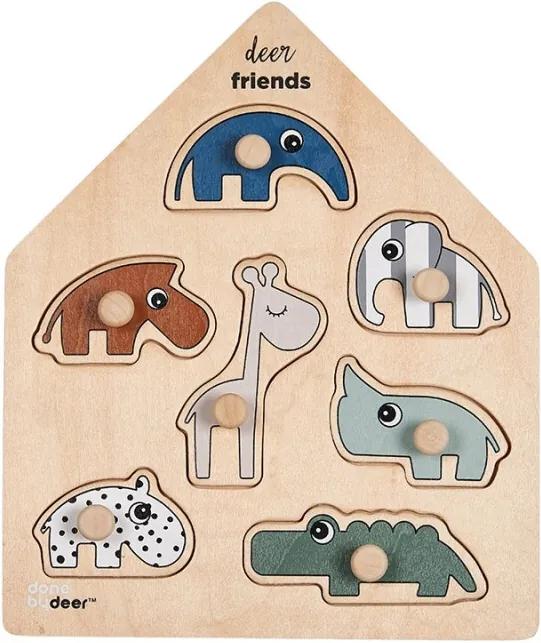 Peg puzzle Deer friends - Colour Mix - Houten speelgoed