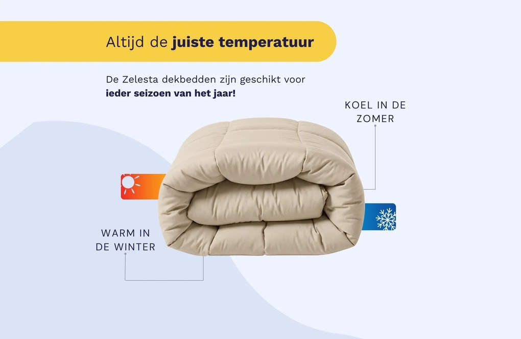 Zelesta Wonderbed Warm Sand - Dekbed zonder overtrek – Bij Swiss Sense