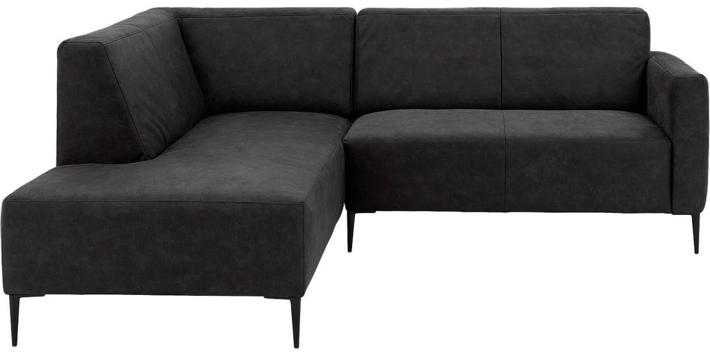 Goossens  Key West antraciet, micro leer, 2-zits, modern design met ligelement links