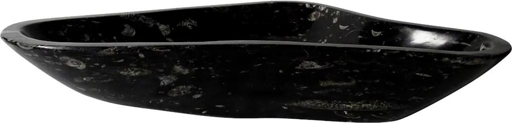 Zwart marmeren waskom | Eeuwenoud Orthoceras Fossiel | 41 x 61,5 x 11,5 cm