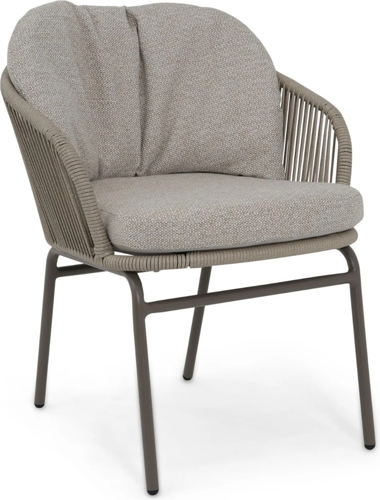 Tuinset Ronde Tuintafel 6 personen 150 cm Rope Taupe  Coco Livo/Arancia