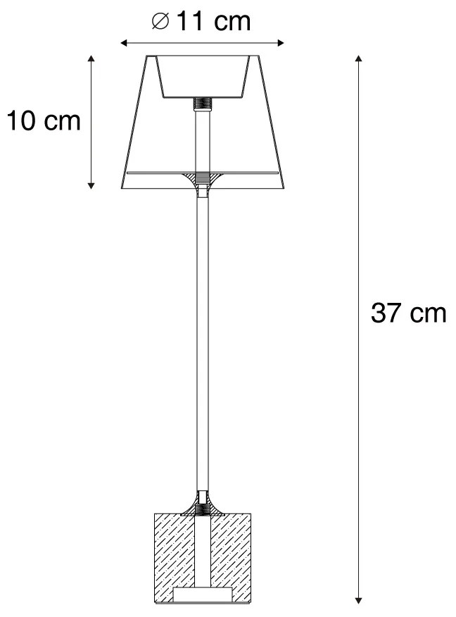 Moderne tafellamp zwart 37cm incl. LED dimbaar IP54 oplaadbaar - Topi Modern IP54 rond Binnenverlichting Lamp