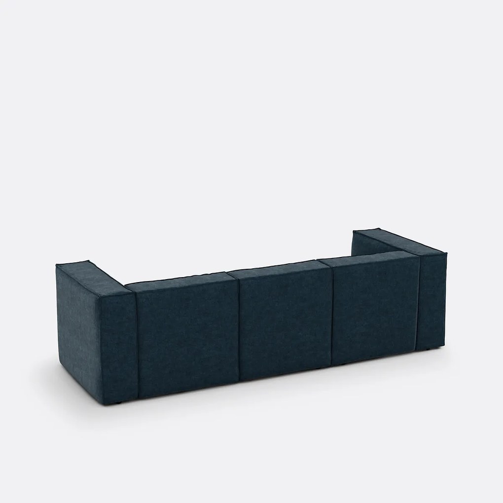 Modulaire bank, 3-zit, getextureerd fluweel, Seven