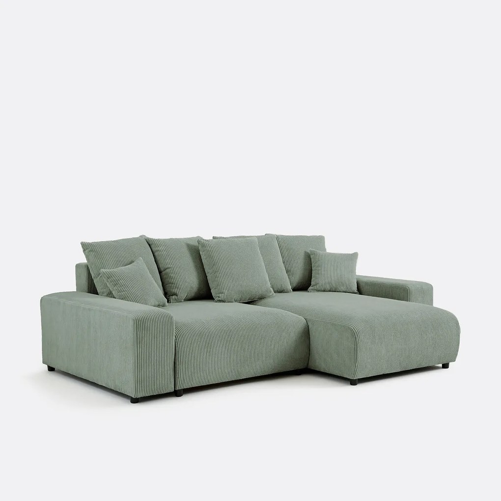 Omvormbare hoekbank met koffer, ribfluweel, LOMI