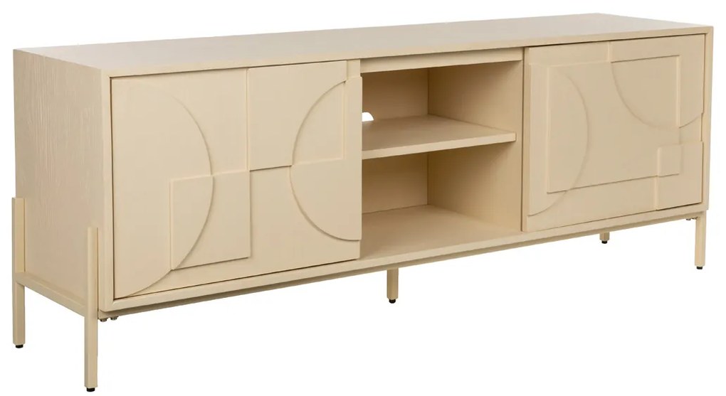 Zuiver Faces Tv-meubel Beige Hout Met Patroon - 160x40x60cm.