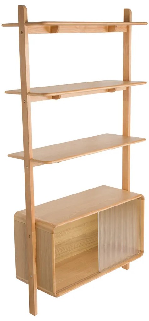 Zuiver Rise Natural Design Wandrek Gebogen Eikenhout - 90x35x180cm.