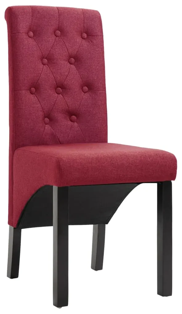 vidaXL Eetkamerstoelen 4 st stof wijnrood