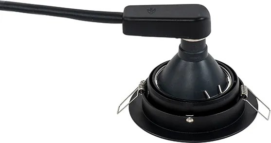 Ronde inbouwspot zwart verstelbaar - Chuck 70