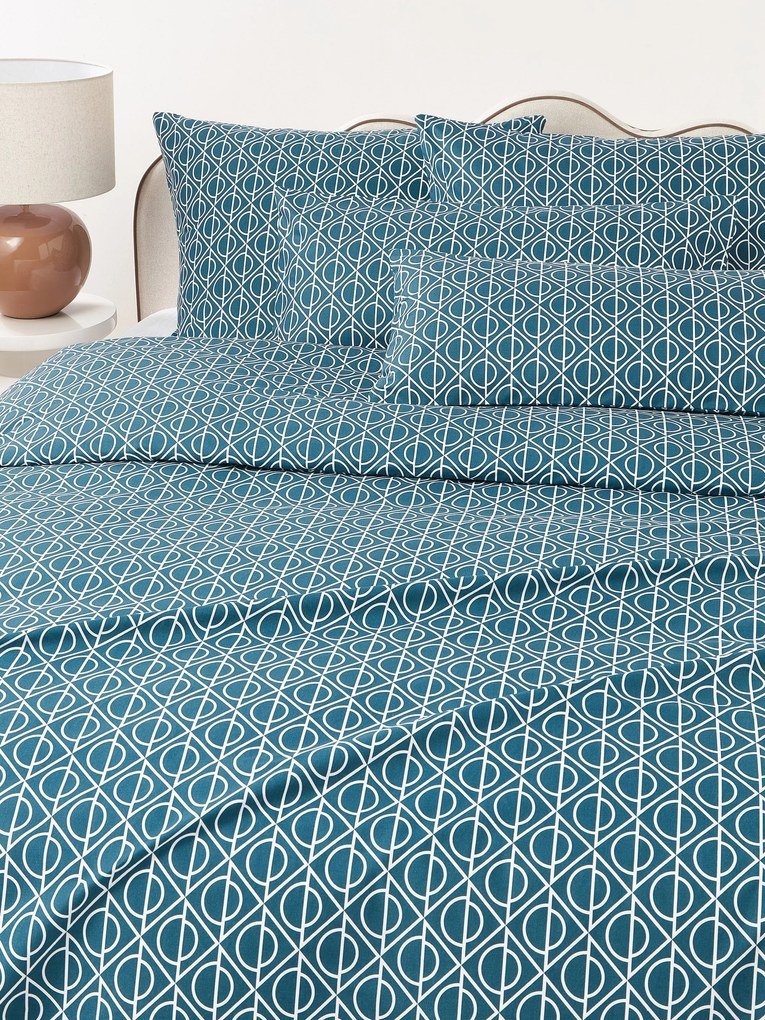 Katoenen dekbedovertrek Jella met geometrische print