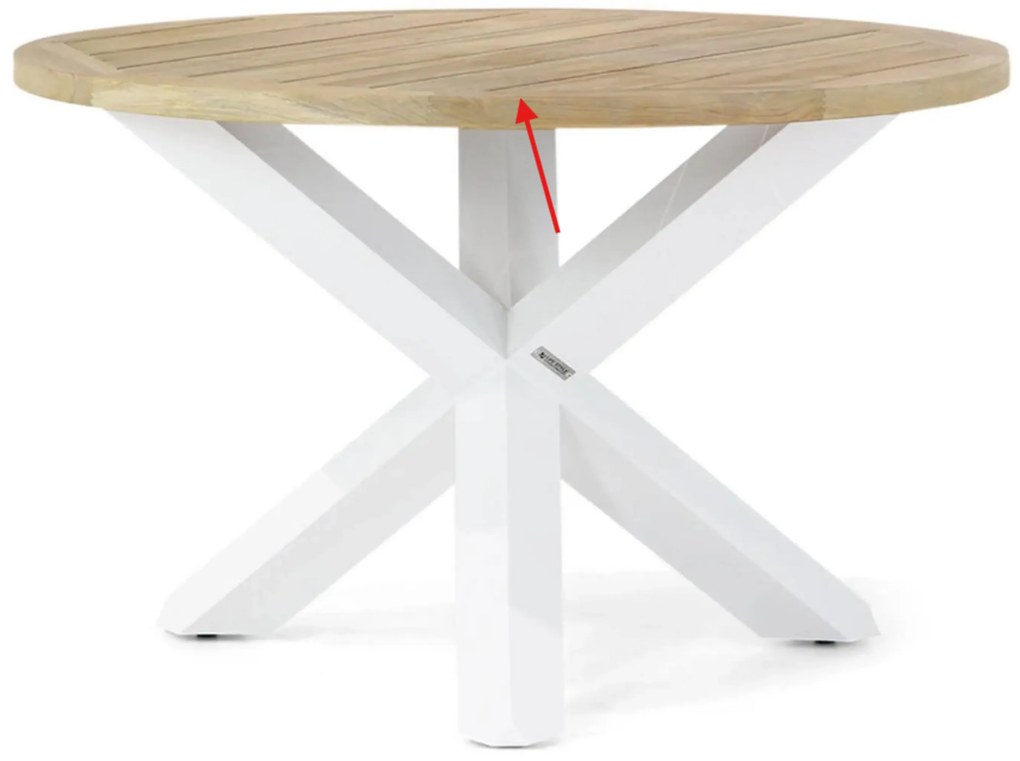 Tuinset Ronde Tuintafel 4 personen 120 cm Aluminium Wit Lifestyle Garden Furniture Alessio/Wellington