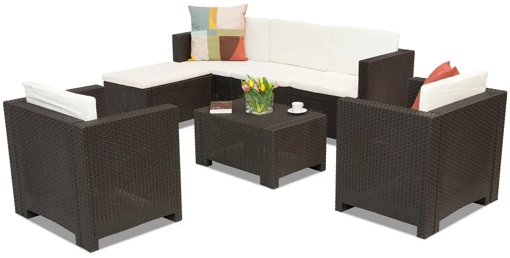 Colorado Relax Corner 6 bruin Bica technorattan loungemeubilair