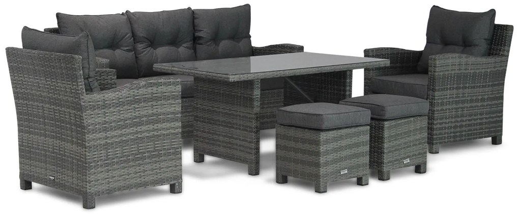 Stoel en Bank Loungeset 5 personen/6 personen/7 personen Wicker Grijs  Domani Furniture Beluga