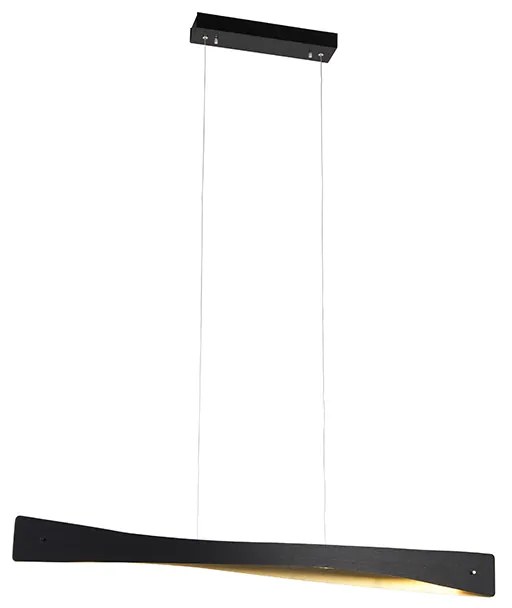 Eettafel / Eetkamer Hanglamp zwart met goud 105 cm incl. LED 3-staps dimbaar - Sjaak Modern Binnenverlichting Lamp