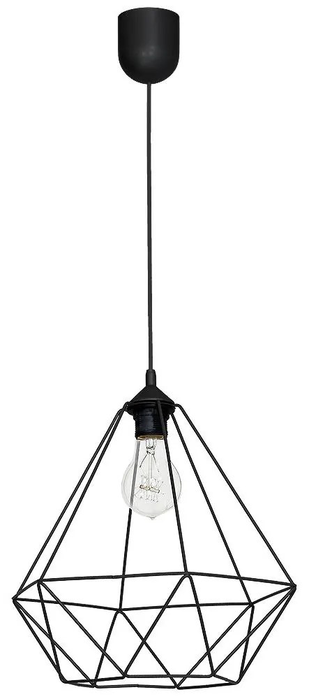 Hanglamp BASKET 1xE27/60W/230V zwart